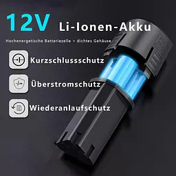 Акумуляторна викрутка TEETOK 12 В, дриль з 1 батареєю ємністю 1500 мАг, акумуляторний дриль ємністю 50 Нм Макс, крутний момент - мініатюра 7