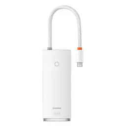 Хаб Baseus Lite Series 5-Port Type-C HUB Docking Station Type-C to HDXiaomi+USB3.0*3+PD WKQX040002 White