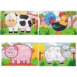 Дерев'яний пазл Viga Toys Ферма 4 в 1, 48 елементів (50069) - мініатюра 3
