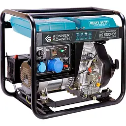 Генератор Синхронний KonnerSohnen KS 6100HDE, 5.5KW, дизель, 230V / 5000 Вт / Дизель (KS6100HDE)