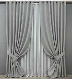 Комплект штор VR-Textil Ashen Night блекаут 2 шт 150x290 см сірий (1845ш) - мініатюра 2