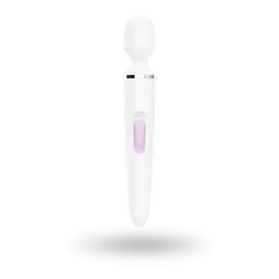 Вібромасажер Satisfyer Wand-er Woman (White/Chrome), водонепроникний, потужний, розмір XXL - мініатюра 5