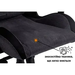 Геймерське крісло GT Racer чорне з темно-сірим (X-8005 Dark Gray/Black Suede) - мініатюра 8