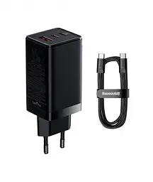 Мережевий зарядний пристрій Baseus GaN3 Pro Fast Charger 2Type-C+USB 65 W CCGP050101 Black