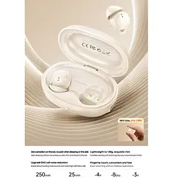 Бездротові навушники TWS REMAX Sleep True Wireless Stereo Music Call Earphones TWS-21 Beige - мініатюра 2