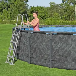 Каркасний круглий басейн 549×132 см на 26 000 л з фільтр-насосом, сходами, тентом Bestway 561KC - мініатюра 6