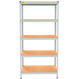 Металевий стелаж Emby Light Series (розмір 2100х900x300мм) 5 полиць ДСП до 100кг Білий - мініатюра 3
