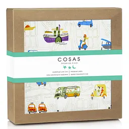 Пелюшка багаторазова Cosas непромокаюча Color Cars 70х120 см, біла