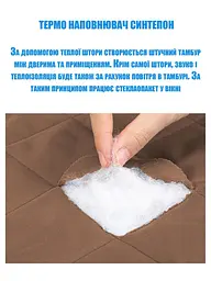 Штора від холоду на липучках Коричнева H 290 x 120 см - мініатюра 5