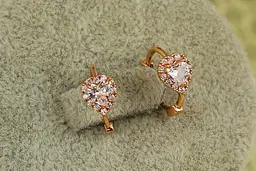 Сережки дитячі Xuping Jewelry сердечко в обідку 1,2 см золотисті