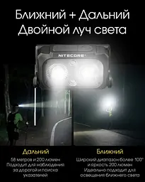 Налобний легкий ліхтарик Nitecore NU25 New 400лм (Чорний з жовтим) - мініатюра 8