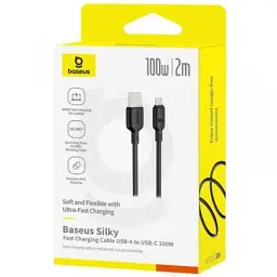 Кабель Baseus Silky Series Cable USB to Type-C 100W 2m P10377703113-01 Black - мініатюра 4