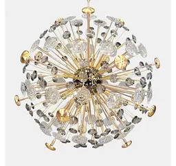 Велика дизайнерська підвісна люстра Artlight 24402-600GD+BK на 16 ламп G4 із золотим каркасом та графітовим склом - мініатюра 4