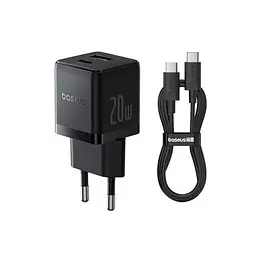 Адаптер - зарядний пристрій Baseus Palm Fast Charger C+U 20W + кабель Type-C to Type-C P10111608113-01 P10111608113-01 - мініатюра 6