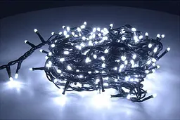 Новорічна гірлянда біла холодна 300 Led-лампочок, 13 метрів, Чорний кабель, світлодіодна гірлянда (ST)