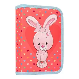 Пенал твердий 1Вересня одинарний із двома клапанами HP-04 Pretty кораловий (532904) - мініатюра 1