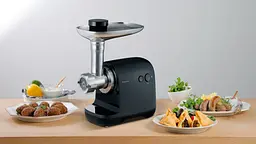 Panasonic М'ясорубка, 1700Вт, 3кг/мин, 3 решітки, насадка для ковбас, пластик, чорний - мініатюра 9