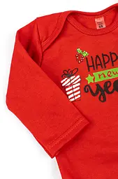 Комплект для немовлят з начосом: боді, штани, шапочка Happy New Year - мініатюра 3