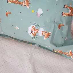 Простирадло MirSon Poplin Line Kids 02 Giraffe 150х220 см бежеве (2200009711817) - мініатюра 5