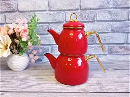 Двоярусний емальований чайник O.M.S. Collection 10800-Red (1/2 л) - мініатюра 4