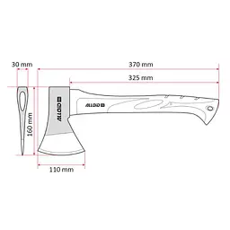 Сокира ручка з фібергрласу Alloid 800 гр 37 см (AF-7014800) - мініатюра 2