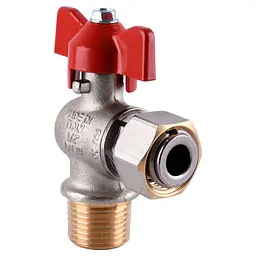 Кран кульовий котловий 1/2″ 301202R кутовий з накидною гайкою Tecnovielle S.p.A. - мініатюра 2