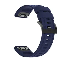 Силіконовий ремінець на смарт годинник Garmin 42,43 mm, Silicone, dark blue, зі зручною застібкою, на фітнес браслет, ArmorStandart (ARM60810) - мініатюра 3
