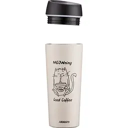 Термокухоль Ardesto Coffee Time Meowning, нержавіюча сталь, бежевий, 450 мл (AR2645WC) - мініатюра 2
