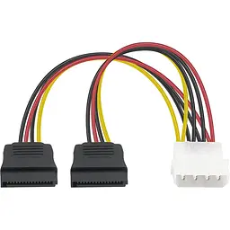 Кабель ділник живлення TCOM Molex 2 x Sata перехідник адаптер 15 см