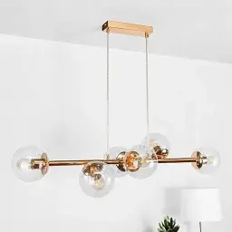 Люстра LED Levistella 7521010-6 GD+CL, 6 плафонів, метал, золото, прозоре скло - мініатюра 3
