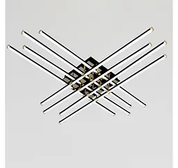 Велика чорно-золота стельова LED-люстра Artlight W182/8-1000 BK+GD із вісьмома перехресними лініями - мініатюра 2
