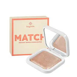 Хайлайтер запечений Bogenia Match Radiant Baked Highlighter (BG671), 002 Світло-бежевий