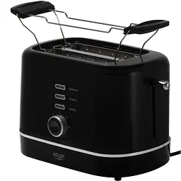 Тостер Adler AD 3224 black 850Вт/ 2 відділення/7 режимів підсмажування/розморожування/підігрів булок - мініатюра 2