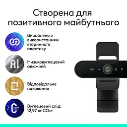 Веб-камера Logitech Brio 4K Ultra HD Graphite (960-001718) - мініатюра 8