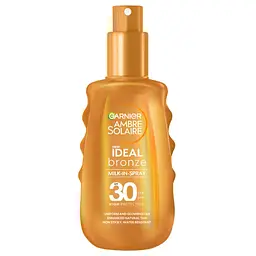 Спрей-молочко Garnier Ambre Solaire  Ideal Bronze Milk in Spray сонцезахисний водостійкий для шкіри тіла та обличчя SPF 30 150 мл