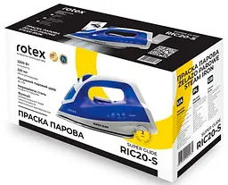Прасувальна праска ROTEX RIC20-S Super Glide Антипригарне покриття 1600Вт Вертикальне відпарювання Синій/Білий - мініатюра 10