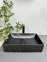 Умивальник VBI Latina marble matt накладний VBI-013103, Чорний матовий - мініатюра 2