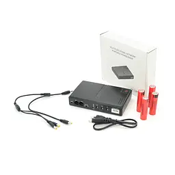 ДБЖ UPS-18W DC1018P YT45454 для роутерів/комутаторів/PON/POE-430, 5//9/12V, 1A, 12800MAh(знімні 4*3200MAh), Black, BOX - мініатюра 4