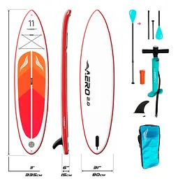 Надувна SUP дошка AERO Board 2.0 (335х15х80см) 11' Red Orange - мініатюра 2