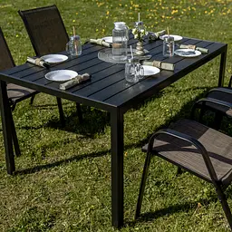 Комплект садових меблів 4Points Orvieto-4 прямокутний стіл 150х90х70см стільниця штучне дерево Polywood та 4 стільці - мініатюра 3