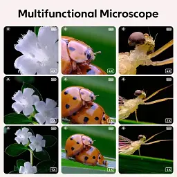 Мікроскоп дитячий портативний TinyScope Рожевий з LED підсвіткою та 2-дюймовим екраном, для навчання дітей - мініатюра 3