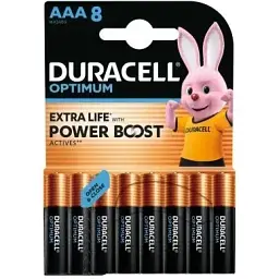 Батарейка Duracell Optimum AAA лужні 8 шт. в упаковці (5015602)