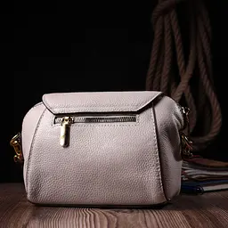 Невелика сумка для жінок з натуральної шкіри Vintage 22266 біла - мініатюра 7