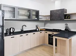 Кухонний фартух Мереживний вініловий візерунок для кухні 65х250 см Абстракція Сірий Happy Pocket Z183503 - мініатюра 5
