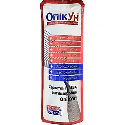 Пов'язка гелева антимікробна 20 x 20 см ОпікУн №1 (51-070-IS)