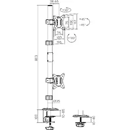 Кронштейн для монітора Brateck LDT66-C02V [107954] - мініатюра 5