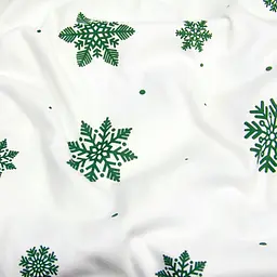Наволочка Cosas Snowflakes evergreen фланелева 50х70 см біло-зелена (Flannel_SnowflakesEvergreen_50x70) - мініатюра 4