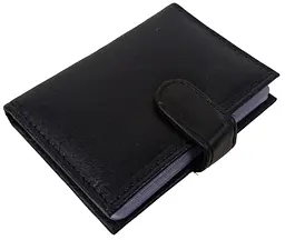 Картхолдер Dugros RFID захист натуральна шкіра кнопка Чорний - мініатюра 3