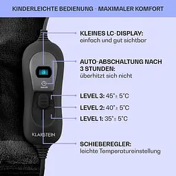Електроковдра Klarstein Dr.Watson XL 120 Вт (10031658) Чорний - мініатюра 3