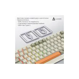 Клавіатура Ajazz AK820 MAX Flying Fish Switch RGB Wireless/Bluetooth/USB Beige (AK820MAX-FF-R) - мініатюра 5